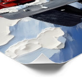 Dachshund Christmas Red Truck Holiday ポスター (コーナー)