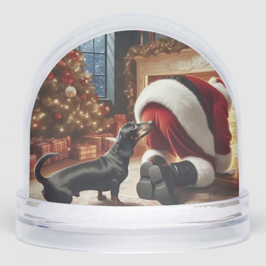 Dachshund Christmas Snow Globe (正面)