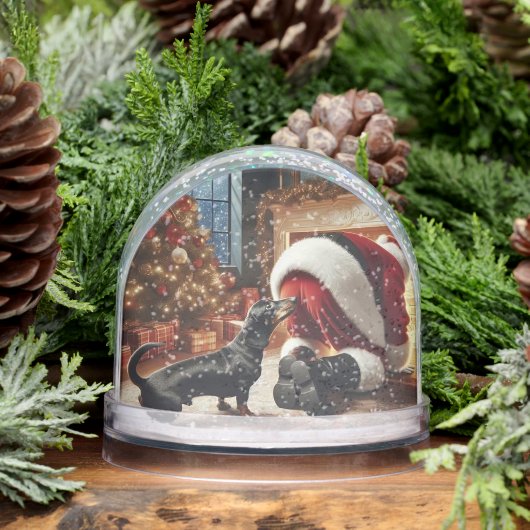 Dachshund Christmas Snow Globe (冬)