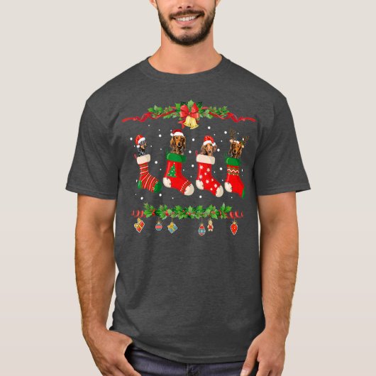 Dachshund Christmas Stocking Dog Xmas Gift Tシャツ (正面)