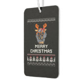 Dachshund Christmas Sweater Oversized T-Shirt カーエアーフレッシュナー (左)