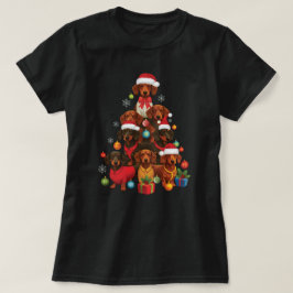 Dachshund Christmas Tree:フェスティバル・ドキシ Tシャツ
