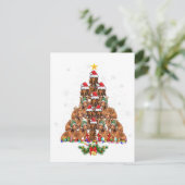 Dachshund Christmas Tree Dog Xmas Lights Pajamas F 招待状 (スタンド正面)