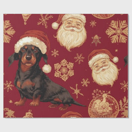 Dachshund christmas wrapping paper ラッピングペーパー