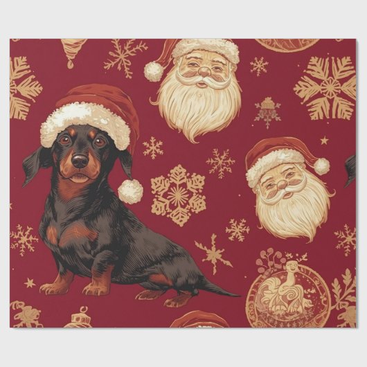 Dachshund christmas wrapping paper ラッピングペーパー (フラット)