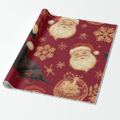 Dachshund christmas wrapping paper ラッピングペーパー (アンロールド)
