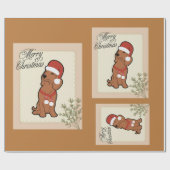 Dachshund christmas wrapping paper ラッピングペーパー (フラット)