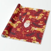 Dachshund christmas wrapping paper ラッピングペーパー (アンロールド)