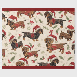 Dachshund christmas wrapping paper ラッピングペーパー