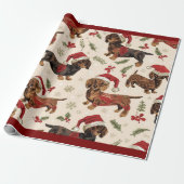 Dachshund christmas wrapping paper ラッピングペーパー (アンロールド)