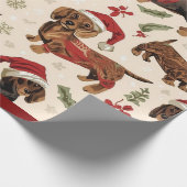 Dachshund christmas wrapping paper ラッピングペーパー (角)