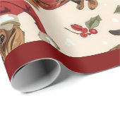 Dachshund christmas wrapping paper ラッピングペーパー (ロールコーナー)