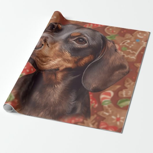 Dachshund christmas wrapping paper ラッピングペーパー (アンロールド)