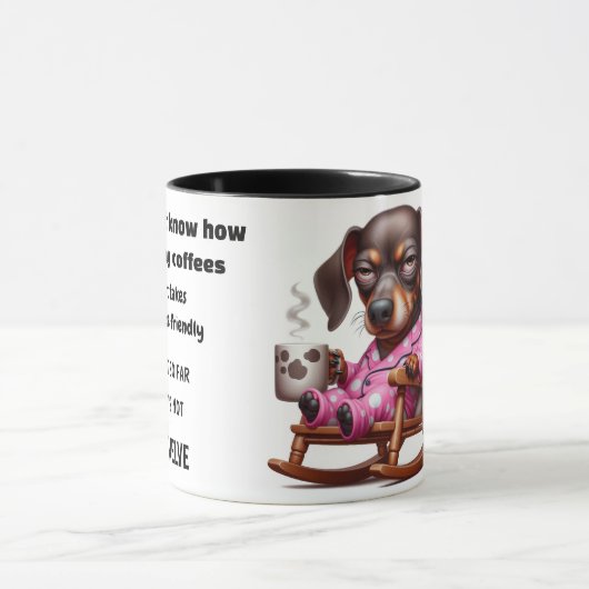 Dachshund Coffee Humor マグカップ (中央)