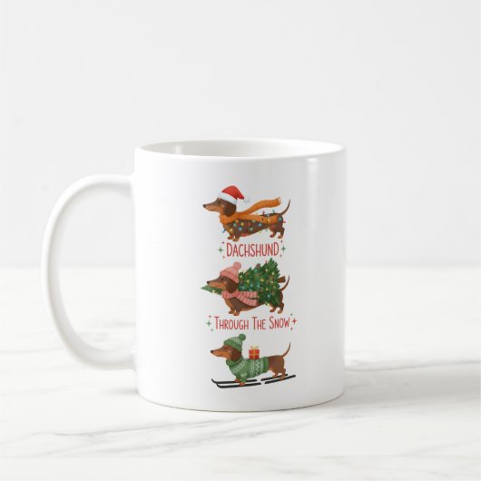 Dachshund Coffee Mug Funny Doxin Mug Weiner Dog コーヒーマグカップ (左)