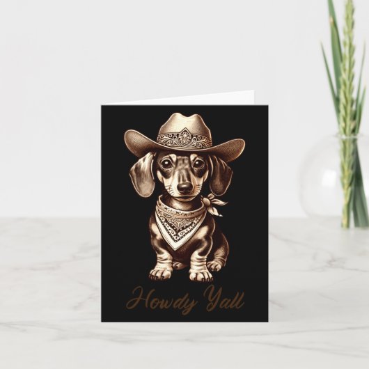 Dachshund Cowboy Cute Sausage Dog Cowboy Weiner Pu カード (正面)