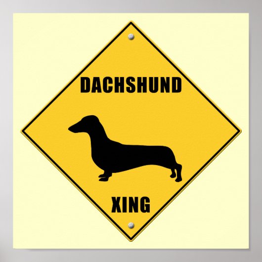 Dachshund Crossing(XING)標識 ポスター (正面)