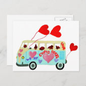 Dachshund Cupidsのバレンタインデーラブモバイル シーズンポストカード (正面/裏面)