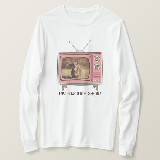Dachshund Custom Photo - Retro TV Tシャツ (デザイン正面)