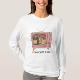 Dachshund Custom Photo - Retro TV Tシャツ