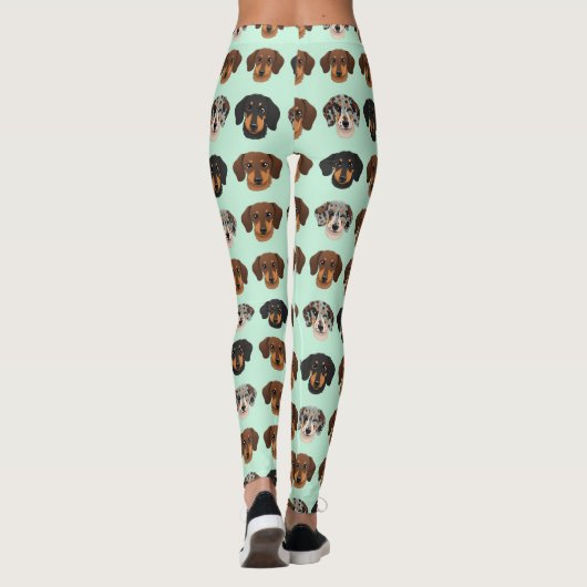 Dachshund Cute Dog Lover Pattern レギンス (裏面)