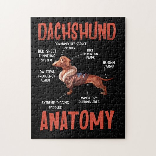Dachshund Cute for Wiener Doxie Lovers Anatomy ジグソーパズル (縦)
