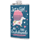 Dachshund Design, Just A Girl Who Loves Dachshunds フラスク (左)