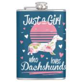 Dachshund Design, Just A Girl Who Loves Dachshunds フラスク (正面)
