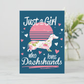 Dachshund Design, Just A Girl Who Loves Dachshunds 招待状 (スタンド正面)