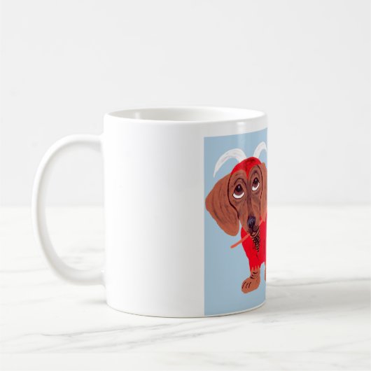 Dachshund Devil コーヒーマグカップ (左)