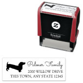 Dachshund Dogシルエットアドレス セルフインキングスタンプ (インサイチュ)