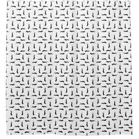 Dachshund Dogシルエットカスタム背景色 シャワーカーテン (正面)