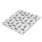 Dachshund Dogシルエットカスタム背景色 タイル (側面)