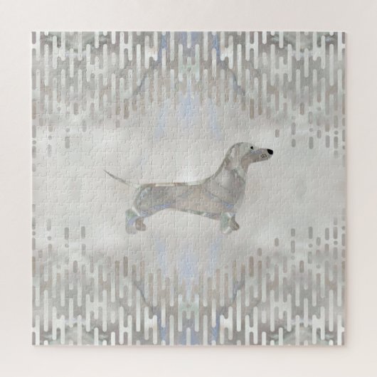 Dachshund dog – ドキシーパールシルエット ジグソーパズル (縦)