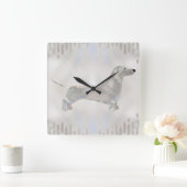 Dachshund dog – ドキシーパールシルエット スクエア壁時計 (ホーム)