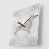 Dachshund dog – ドキシーパールシルエット スクエア壁時計 (傾斜)