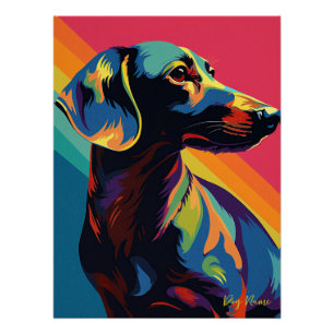 Dachshund Dog 001 - Bruno Pokopen ポスター