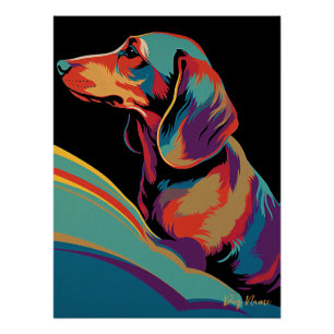 Dachshund Dog 003 - Bruno Pokopen ポスター