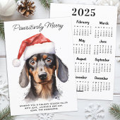 Dachshund Dog 2025カレンダーかわいいメリークリスマス シーズンカード