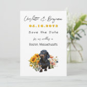 Dachshund Dog and Wilflowers Save the Date セーブザデート (スタンド正面)