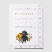 Dachshund Dog and Wilflowers Save the Date ベラム紙招待状 (オフセット (招待状))