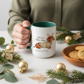 Dachshund Dog Antlers Christmas Checkered Sweater  マグカップ