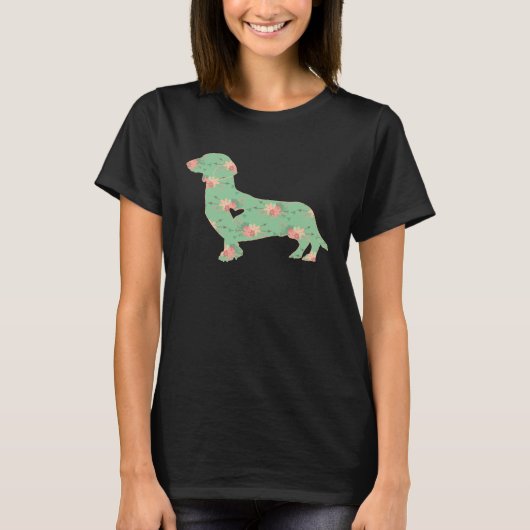 Dachshund Dog  Boho Woodland Chic  for Women Tシャツ (正面)
