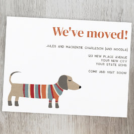 Dachshund Dog Change of Address Announcement 案内ポストカード