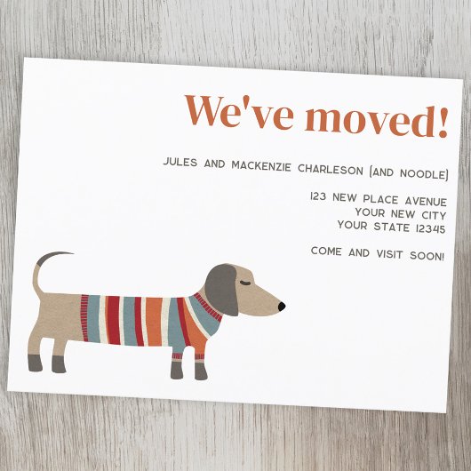 Dachshund Dog Change of Address Announcement 案内ポストカード