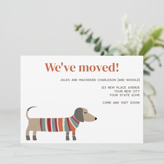 Dachshund Dog Change of Address Announcement 案内状 (スタンド正面)