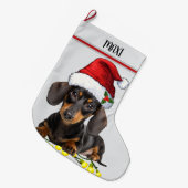Dachshund Dog Custom Pet ラージクリスマスストッキング (正面 (吊り時))