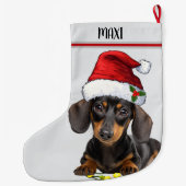 Dachshund Dog Custom Pet ラージクリスマスストッキング (裏面)