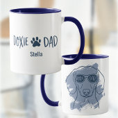 Dachshund Dog Dad Mug - Custom Name Ice Blue  マグカップ
