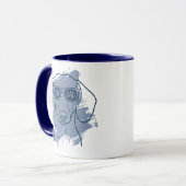 Dachshund Dog Dad Mug - Custom Name Ice Blue  マグカップ (正面左)